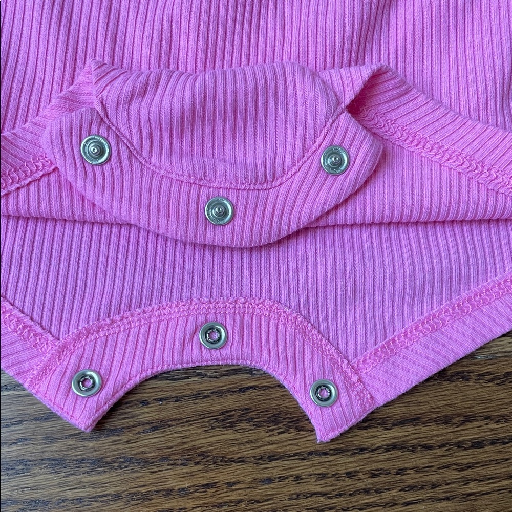 Pink Ribbed Baby Romper - Picture 3 of 4
